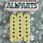 3 Caches Micro Vintage Cream pour Stratocaster single coil pickup Cover 52,5 mm