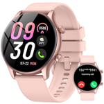 vamout Montre Connectée Femme, 1.39" Smartwatch Femme avec Appel Bluetooth, IP68 Étanche Montre Connectee avec 100+ Sportifs, Montre Podomètre, Moniteur de Fréquence Cardiaque/SpO2/Sommeil, Or Rose