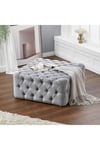 Velvet Square Upholstered Coffee Table Foot Stool Pouffe Seat
