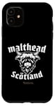 Coque pour iPhone 11 Whisky Highland Cow Lettrage Malthead Scotch Whisky