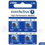 4 x everActive AG4 LR66 Alkaline batteries LR626 L626 177 1.5V GREAT VALUE
