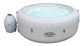 Bestway 54148 Spa gonflable Lay-Z-Spa™ Paris, 4/6 places, diamètre 196 x 66 cm, 87 Airjet™, éclairage led chromothérapie, couverture isolante, filtration à cartouche, diffuseur Chemconnect™