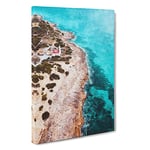 Lighthouse On The Coast Of Spain Canvas Print for Living Room Bedroom Home Office Décor, Wall Art Picture Ready to Hang, 30 x 20 Inch (76 x 50 cm)