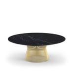 Knoll - Platner Coffee Table - 18k guld, Ø 107 cm, skiva i svart Marquina marmor - Guld - Soffbord - Metall/Sten