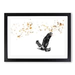 Big Box Art Bald Eagle in Flight in Abstract Framed Wall Art Picture Print Ready to Hang, Black A2 (62 x 45 cm)