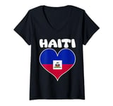 Womens Haiti Flag Day Haitian Revolution I Love Haiti V-Neck T-Shirt