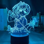 Acrylic 3D Led Night Light Anime Slayer Agatsuma Zenitsu Figure for Kids Child Bedroom Decor Cool Kimetsu No Yaiba Lamp Gift,7 color (Color : Remote control, Emitting Color : DM09)