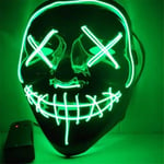 Ljusgrön - Purge Masker för Halloween, LED Mask, för Mascara Val, Fancy Dress, DJ Party, Lumin