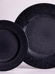 Mason Cash Reactive Linear Set Of 4 Dinner Plates - Black