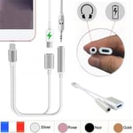 2 In1 Lightning To 35mm Headphone Jack Adapter Charge For Iphone Gold