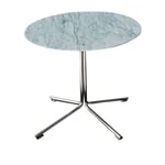 Living Divani - Jelly Low Table 80x80x74 Aisi 316, White Carrara Marble - Ruokapöytä - Piero Lissoni - Valkoinen - Metalli/Kivi
