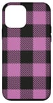 Coque pour iPhone 12 mini Motif à carreaux rose et noir