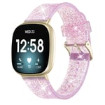 Glittrigt Fitbit Versa 3/Sense klockarmband - Rosa