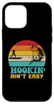 Coque pour iPhone 12 mini hookin' ain't easy vintage fisherman funny fishing dad