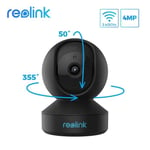 Reolink 4MP Caméra Surveillance WiFi Intérieur - Pan & Tilt, Vision Nocturne, Audio bidirectionnel pour Sécurité maison -E1 Pro Noir