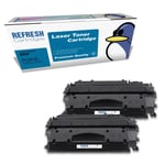 Refresh Cartridges Black CE505XD XL Toner Twin Pack Compatible With HP Printers