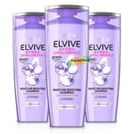 3x Loreal Elvive Hydra Hyaluronic Moisture Shampoo 400ml Dehydrated Hair