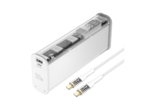 4smarts Lucid Block - Strømbank - 20000 mAh - 100 watt - 5 A - PD 3.0, QC 3.0, Super Charge - 3 utgangskontakter (2 x USB, 24 pin USB-C) - hvit