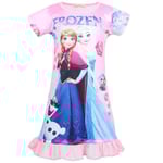 Barnens Frozen Elsa Anna Nattklänning Flickor Sommar Pyjamas Nattklänning Sovkläder Pink 3-4 Years
