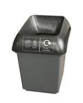 Plastic 30 L 30 Litre Recycling Grey Bin Black Lid Waste Rubbish Dustbin