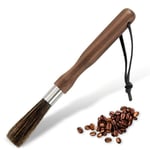 GUORUI Coffee Grinder Cleaning Brush, Espresso Machine Cleaning Brush Natural Boar Bristles Walnut Handle with Lanyard for Bean Grain, Coffee Grinder Brush for Barista Home Kitchen
