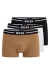 BOSS Mens Trunk 3P Bold Three-pack of stretch-cotton trunks with logo waistbands