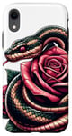 Coque pour iPhone XR Rose enveloppée de serpent esthétique