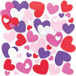 Baker Ross Heart Foam Stickers - Pack of 300, Foam Valentine's Stickers for Children (FC447)