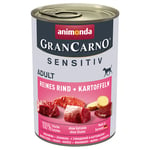 Animonda GranCarno Adult Sensitive 24 x 400 g - Rent nötkött & potatis