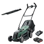 Bosch Cordless Lawnmower EasyRotak 36-550 (36 Volt, 2 x Battery 2.0 Ah, Cutting Width: 37 cm, Lawns up to 550 m2, in Carton Packaging) + Bosch Replacement Blade 37cm for ARM 37 cm