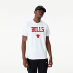 New Era Mens NBA Team Logo T-Shirt ~ Chicago Bulls White