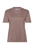 Smooth Cotton Minimal Logo Tee Tops T-shirts & Tops Short-sleeved Beige Calvin Klein