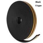 5 / 10m Tätningslist Fönster Dörr Skjutdörr SVART 10M E. Svart 10m-E Black 10m-E