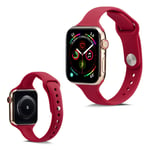 Apple Watch Series 5 44mm simple silicone watch band - Red