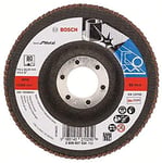 Bosch Accessories 2608607324 X571 Flap Disc for Metal Straight, 115mm Ã˜, 80 Grit, Black/Brown