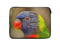 Animal Laptop Sleeve Case 9 10 11 12 13 14 15 15.6 Inch Tablet Computer Protective Zipper Bag Slide Through Pouch - for MacBook Air Pro Dell Lenovo Hp LG Asus Acer Chromebook (14-15 Inch, Parrot)