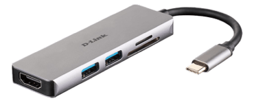 USB-C-hub D-Link DUB-M530, 5-in-1, HDMI/2xUSB-A, kortläsare SD/MicroSD