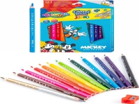 Patio Triangulära pennor JUMBO 12 delar 13 färger + vässare Colorino Kids Mickey