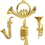 4 st Mini Plastmusikinstrument för dockhus Realistisk Trumpet Saxofon Modell DekorationerG Golden 7.8X4.6CM