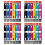 24 Ink Cartridges (Set) for Epson Expression Photo XP-55, XP-760, XP-860, XP-960