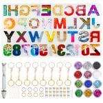 186 Pcs Alphabet Resin Casting Mold,Letter and Numbers Resin Moulds,DIY Letter Key Chain,Pendant,Jewelry Making Molds for Resin,Silicone Epoxy Resin Moulds