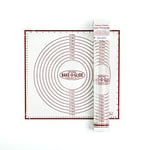 Bake-O-Glide Compact Printed Roll Out Mat, Woven Glass Fabric Coated in Silicone, Brown, 45.8 x 6.4 x 6.4 cm