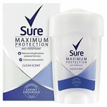 Sure Men Maximum Protection Clean Scent Anti-Perspirant Deodorant Cream, 45 ml,