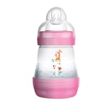 MAM - Easy Start A118 - Biberon anti-colique breveté avec tétine 1 en silicone SkinsofTM ultra doux, pour bébés à partir de 0 mois, 160 ml, rose, auto-stérilisable en 3 minutes