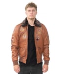 Infinity Leather Mens Air Force Bomber Jacket - Belgrade - Tan - Size 4XL