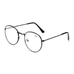 Retro Runda Läsglasögon Glasögon Styrka 2.0 Svart