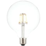 E27 Edison Dimmable LED Filament Light Bulb 6W Warm White Glass 125mm Globe Lamp