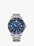 Citizen AW1525-81L Men's Sport Date Bracelet Strap Watch, Silver/Blue