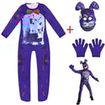 Festkläder för barn Five Nights Freddy Bear Cosplay Kostym Med Mask Pojkar Flickor Body Halloween Fancy Jumpsuits Z 5 130