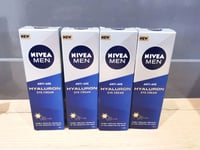 NIVEA MEN Anti-Age Hyaluron Eye Cream Moisturiser with Hyaluronic Acid 15ml X 4